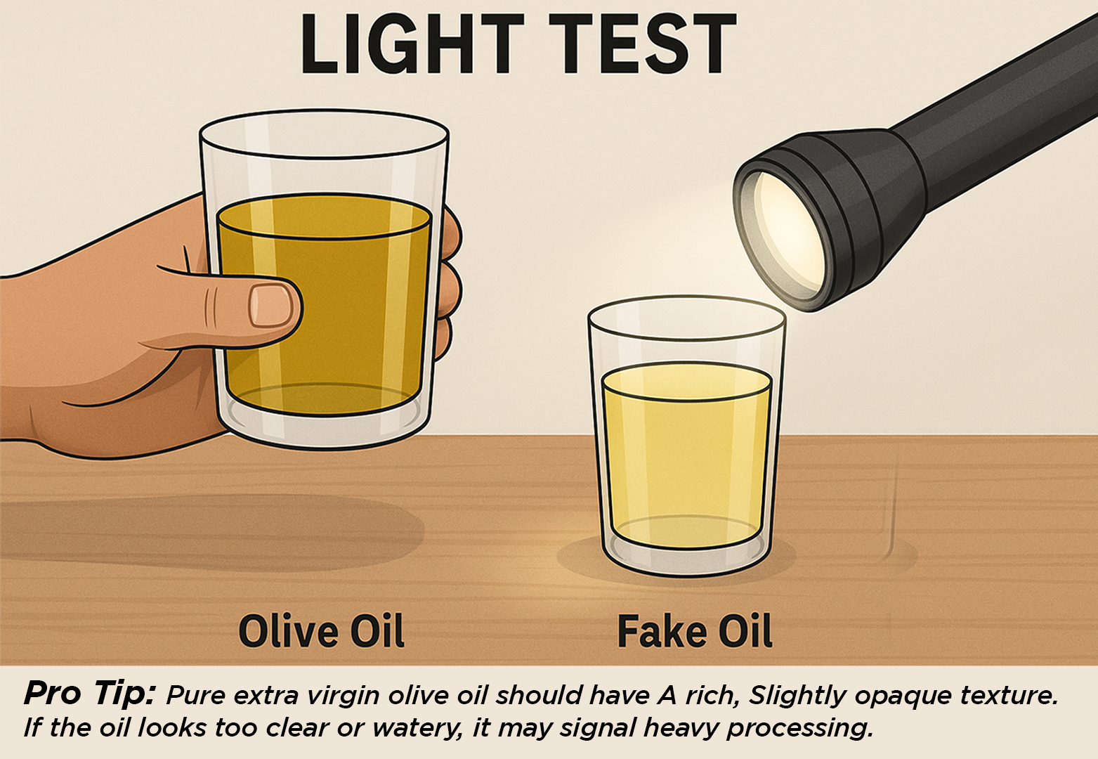 light Text of Olive Oil